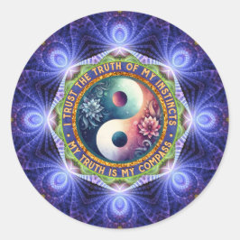 Fractal Artistry Life Compass Direction Balance Runder Aufkleber