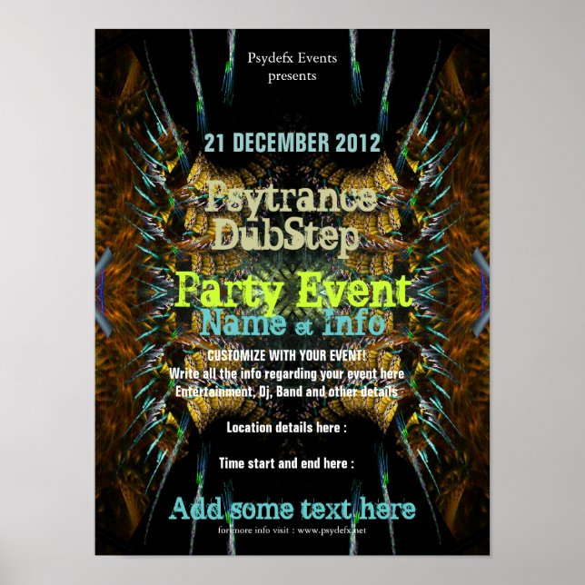 Fractal Blast Party Flyer Poster (Vorne)