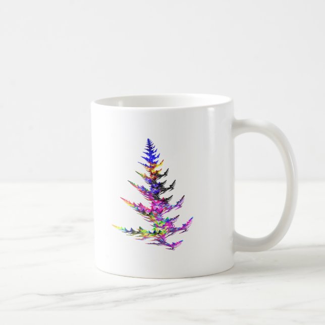 Fractal - Bunter Weihnachtsbaum Kaffeetasse (Rechts)