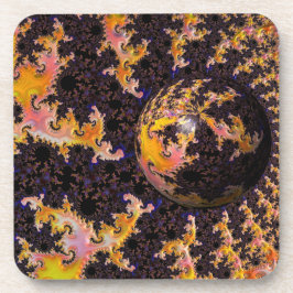 Fractal Firestorm Sphere Getränkeuntersetzer