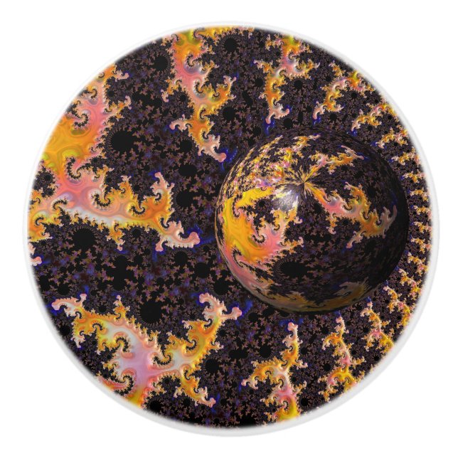 Fractal Firestorm Sphere Keramikknauf (Vorderseite)