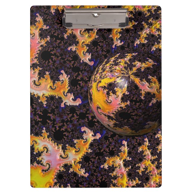 Fractal Firestorm Sphere Klemmbrett (Vorderseite)