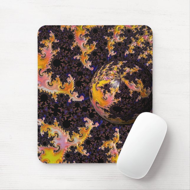 Fractal Firestorm Sphere Mousepad (Mit Mouse)