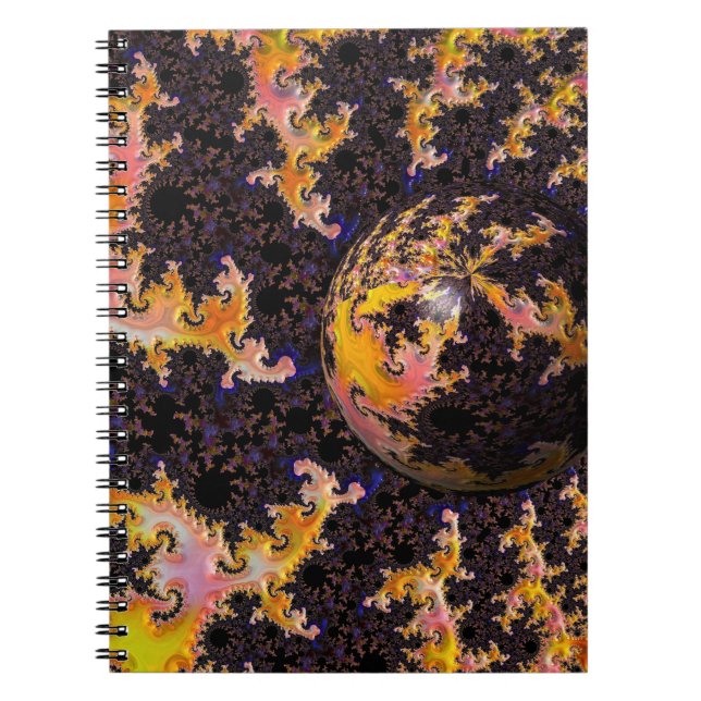 Fractal Firestorm Sphere Notizblock (Vorderseite)