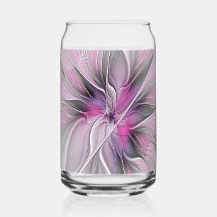 Fractal Floral Moderne Abstrait Fleur Rose Gris