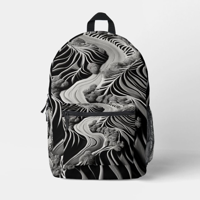 Fractal Flow Bedruckter Rucksack (Vorderseite)