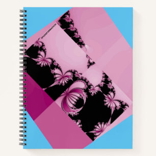 Fractal-Garten pink & azur Notizbuch
