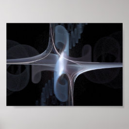 Fractal in blue and grey poster