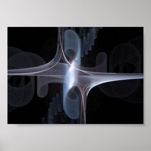 Fractal in blue and grey poster (Vorne)