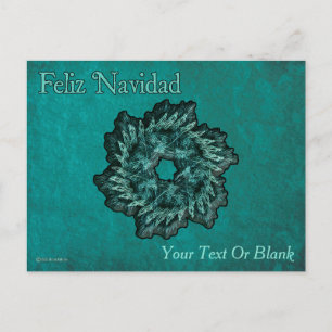 Fractal-Kranz - Frohe Weihnachten Postkarte