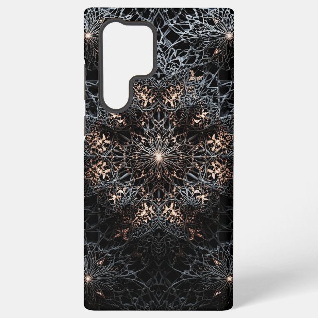 Fractal Mandala Cosmic Starburst Samsung S22 Ultra Samsung Galaxy Hülle (Rückseite)