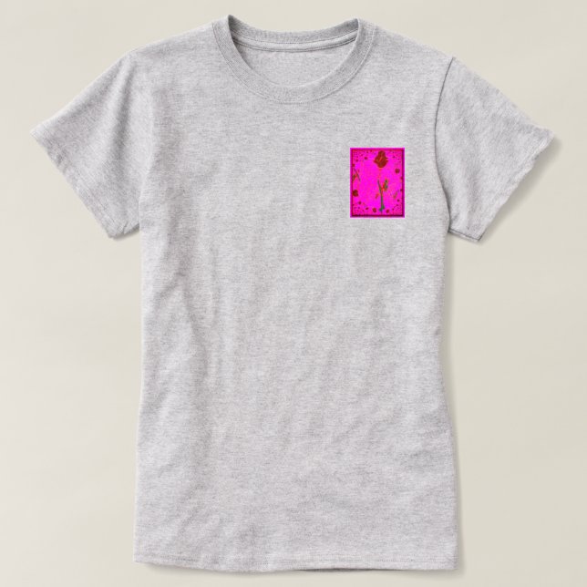 Fractal Red Rose T-Shirt (Design devant)