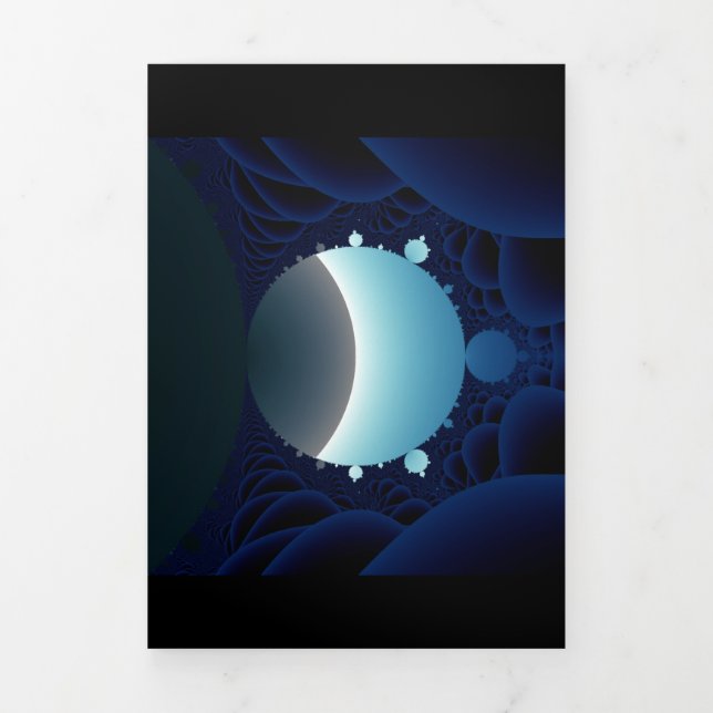 Fractal Sky Dreifach Gefaltete Karte (Cover)