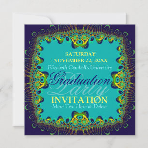 Fractal Spice Exotische Abschlussfeier-Einladung Einladung