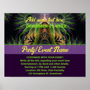 Fractal Tempel Wald Fantasy Poster