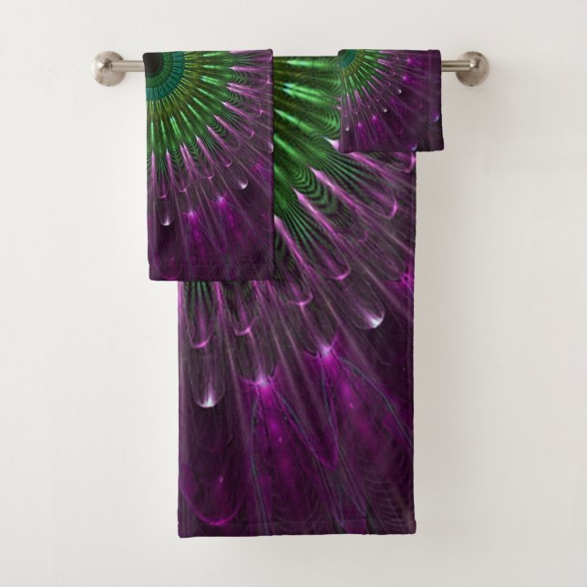 Fractale de verre violet et vert (En situation)