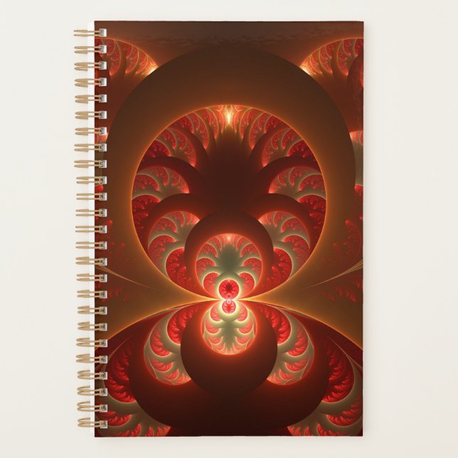 Fractale orange rouge moderne abstraite lumineuse (Devant)
