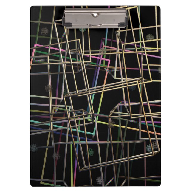 Fractalised Metal Frames Clipboard Klemmbrett (Vorderseite)