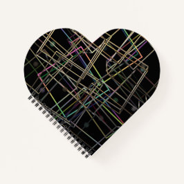 Fractalised Metal Frames Heart Spiral Notebook Notizbuch