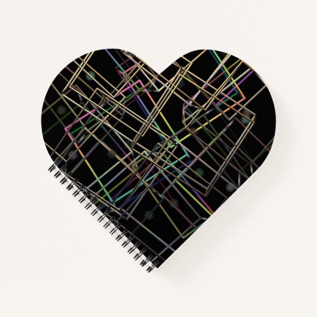 Fractalised Metal Frames Heart Spiral Notebook Notizbuch (Vorderseite)