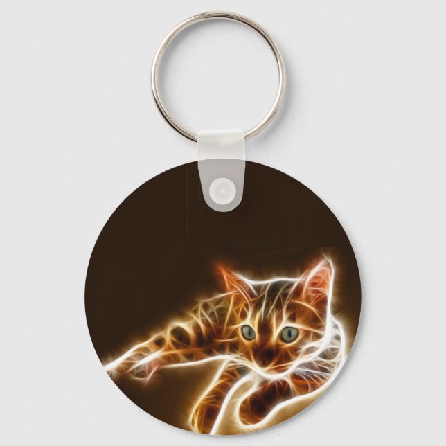 Fractalius Bengalisch Cat Schlüsselanhänger (Vorderseite)
