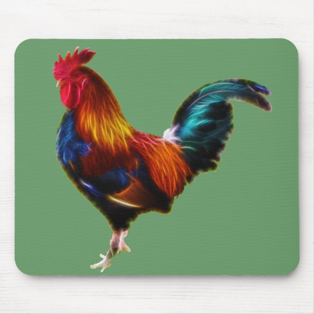 Fractalius Leghorn Rooster Mousepad (Vorne)