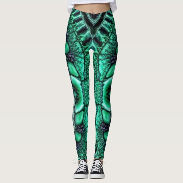 Fractalized Malachit4 Leggings (Vorderseite)