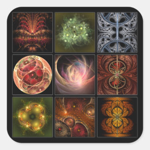 Fractalworld Quadratischer Aufkleber