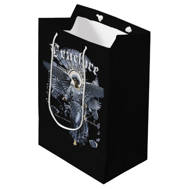 Fracture - Gothic Streetwear Design Mittlere Geschenktüte (Vorderseite Schrägansicht)