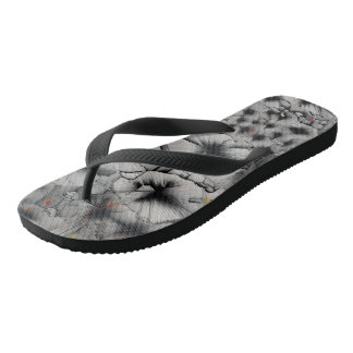Fractured Florals Flip Flops
