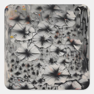 Fractured Florals Quadratischer Aufkleber