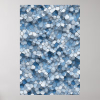 Fractured Honeycomb: Blue Cracked Tile Geometric
