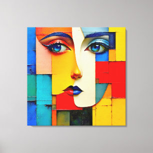 "Fractured Reality" - ein Abstraktes Portrait Leinwanddruck