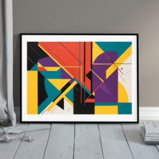 Fractured Rhythm" - Geometrische Abstrakte Kunst Poster