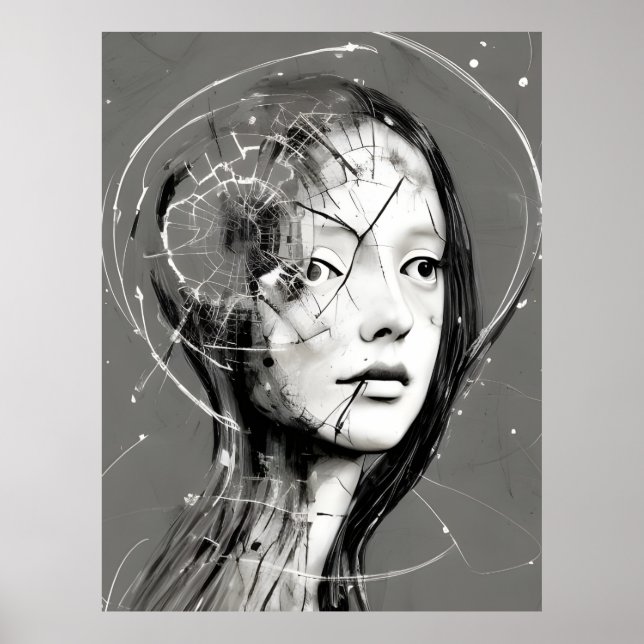 Fractured Woman Postcard Poster (Vorne)