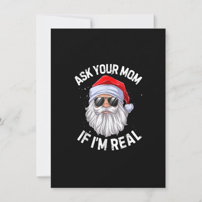 Frag deine Mama, wenn ich echt lustig Weihnachten  Einladung (Vorderseite)