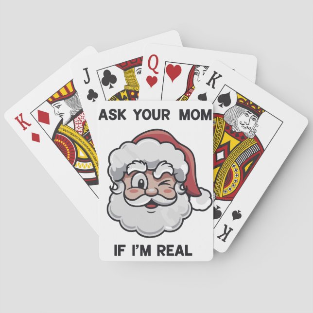 Frag deine Mama, wenn ich echt Weihnachten bin Ung Spielkarten (Rückseite)