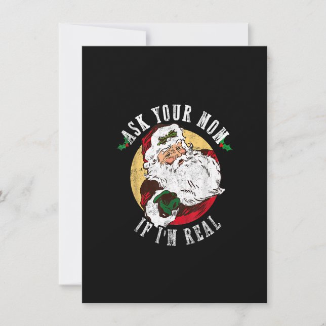 Frag deine Mama, wenn ich wirklich Weihnachten Wei Einladung (Vorderseite)