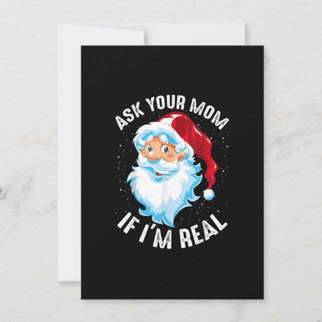 Frag deine Mama, wenn ich wirklich Weihnachten Wei Einladung (Vorderseite)