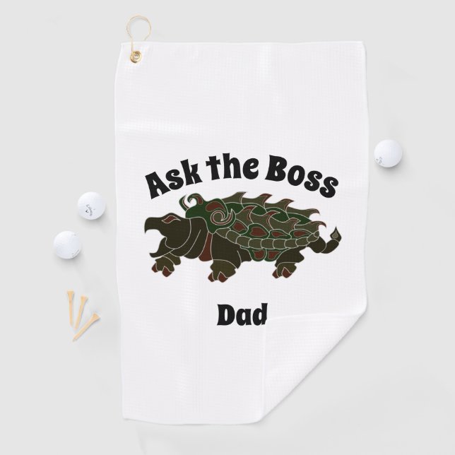 Frag der Boss Vater Alligator Snapping Turtle Golfhandtuch (Insitu)