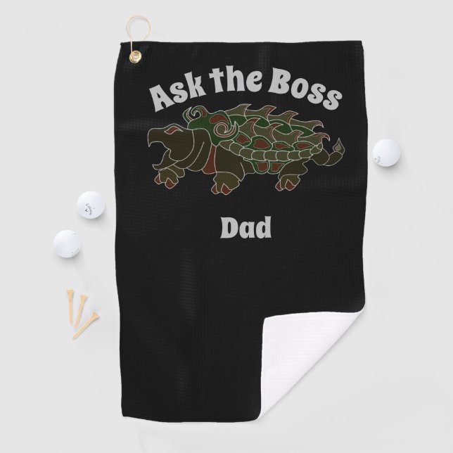 Frag der Boss Vater Alligator Snapping Turtle Golfhandtuch (Insitu)