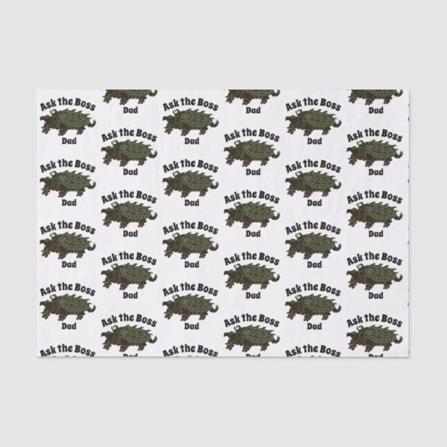 Frag der Boss Vater Alligator Snapping Turtle Seidenpapier (Vorderseite)
