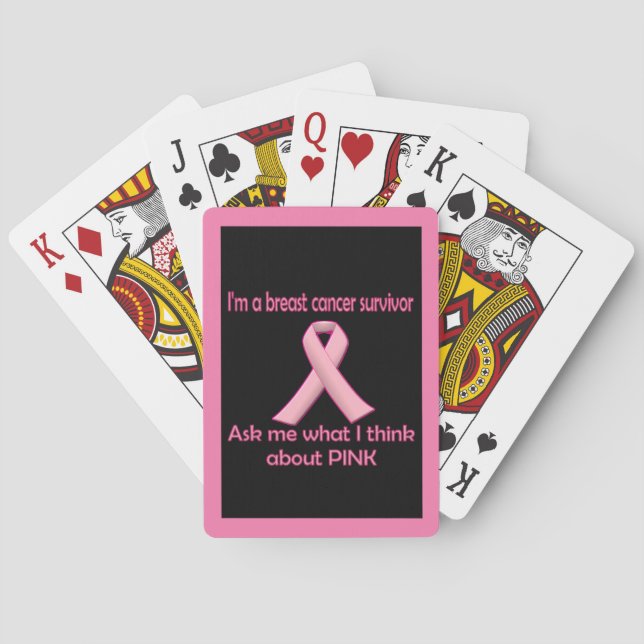 Frag einem Überlebenden von Brustkrebs etwa pink! Spielkarten (Rückseite)