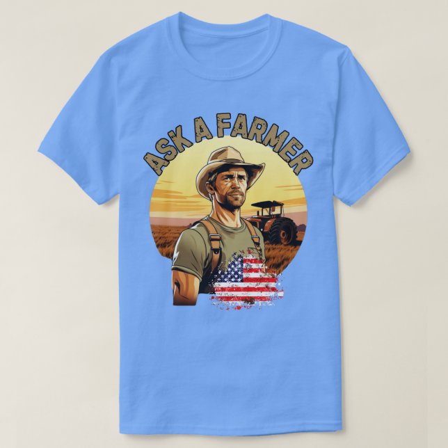 Frag eines Bauer-Dorfleben Amerikanische Farm-Amer T-Shirt (Design vorne)