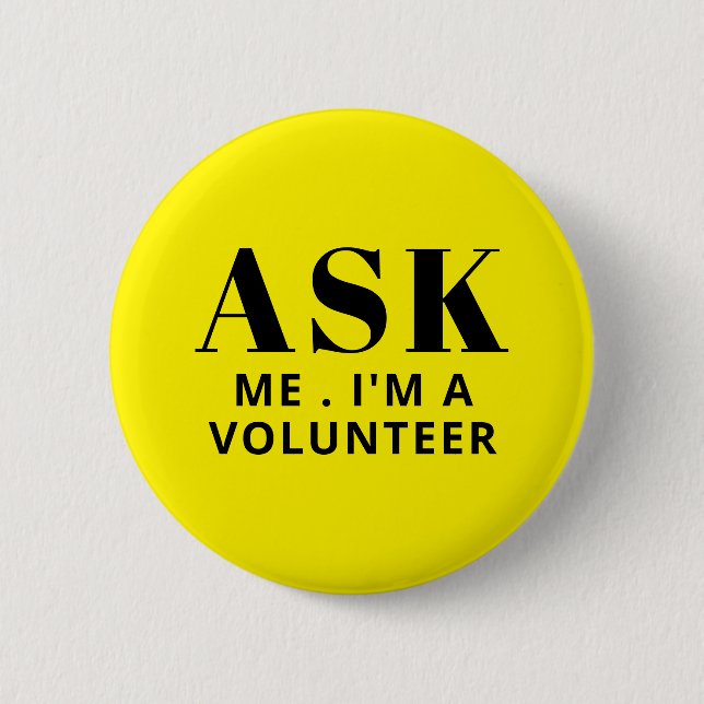 Frag-Gelben-Freiwilligenknopf Button (Vorderseite)
