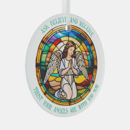 Frag, glaube, erhalte | Rainbow Angel Stains Ornament Aus Glas