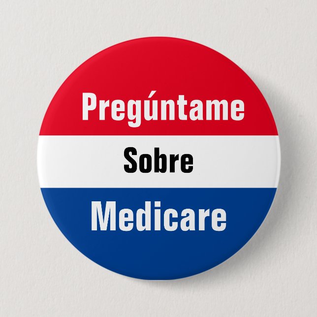 Frag Me About Medicare Button (Spanisch) (Vorderseite)