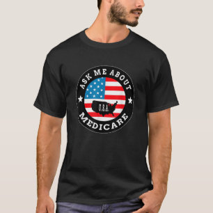 Frag Me About Medicare US Flag USA Silhouet T-Shirt