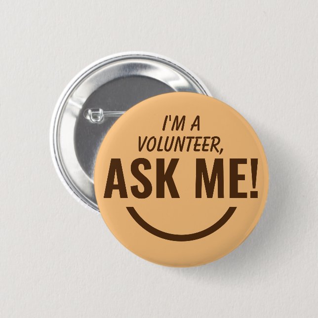 Frag Me Camel Volunteer Abzeichen Pinback Button (Vorne & Hinten)
