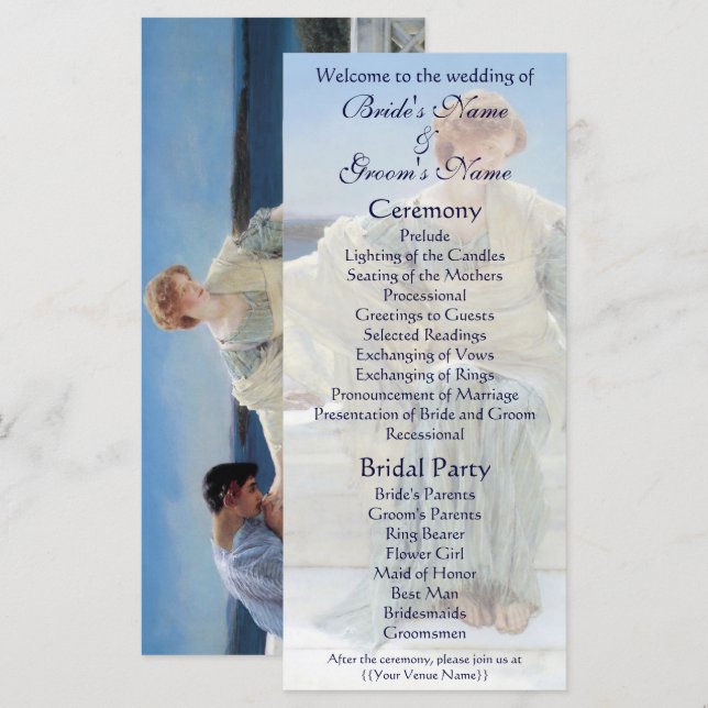 Frag Me No more von Alma Tadema Wedding Programm (Vorne/Hinten)